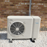 Newly installed Daikin air source heat pump (ASHP)
